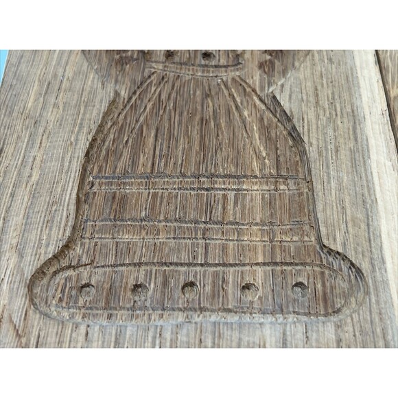 WOOD MOLD Cookie Speculaas Springerle Wooden HAND CARVED Man Woman Primitive - Picture 15 of 16